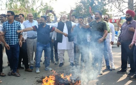 नेशनल हेराल्ड मामले में कांग्रेस का हल्ला बोल अम्बिकापुर में ईडी और केंद्र सरकार का फूंका गया पुतला, पुलिस से हुई नोकझोंक