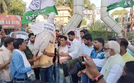 पहलगाम आतंकी हमले पर सरगुजा में फूटा गुस्सा: कांग्रेस का विरोध प्रदर्शन, आतंकवाद का पुतला फूंका; सरकार पर सुरक्षा में चूक का आरोप