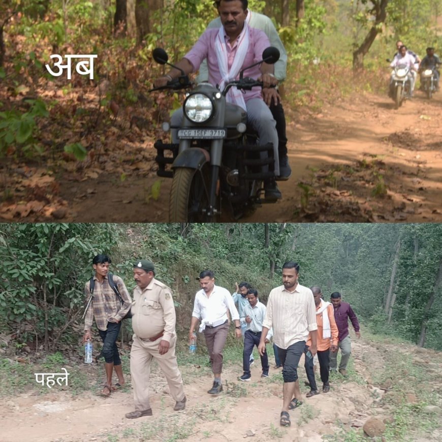 बीते अक्टूबर माह में पैदल चलकर ग्राम घटोन तक पहुंचे थे कलेक्टर, सुगम आवागमन के लिए तैयार है सड़क, स्वयं बाइक चलाकर लिया जायजा