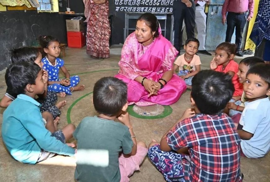 विष्णु सरकार का सुशासन बच्चों की मुस्कान तक पहुंचा: आंगनबाड़ी में मंत्री श्रीमती लक्ष्मी राजवाड़े ने दिखाई संवेदनशीलता और सख्ती....