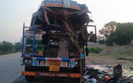 भीषण सड़क हादसा: दों ट्रको की टक्कर, एक की मौत, चार गंभीर
