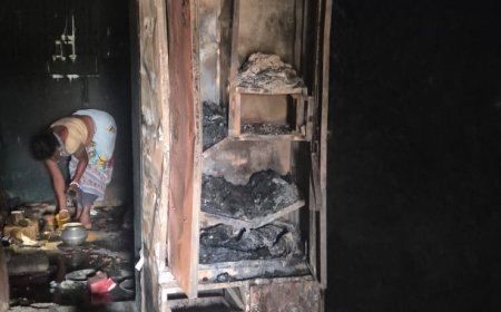 पति-पत्नी विवाद ने लिया खौफनाक मोड़, पति ने घर में लगाई आग, फरार