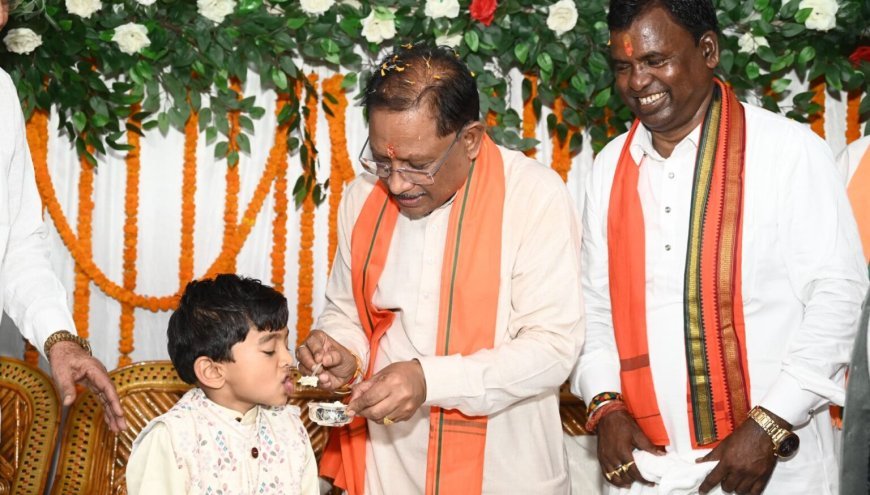 विधायक के जन्मदिन पर सीएम ने दिया विकास का उपहार,अन्नप्राशन में हुए शामिल पोती को खीर खिलाकर जताया अपनापन