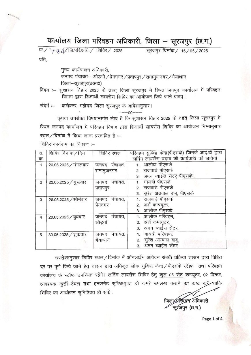 युवाओं के लिए लर्निंग लाइसेंस कैंप, आसान होगी ड्राइविंग की राह