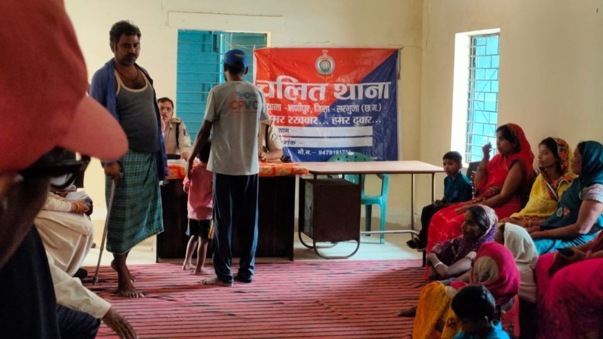 ग्राम थोर में मणिपुर पुलिस का चलित थाना: नए कानून, साइबर अपराध और यातायात नियमों पर जागरूकता