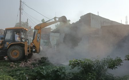 चोरकाकछार की वन भूमि पर करीब 39 अवैध मकानों पर चला बुलडोजर