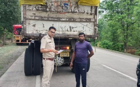 कोयला,क्रेशर डस्ट फ्लाईएक्स परिवहन में नियमों की अनदेखी पर आईटीओ उड़नदस्ता  का शिकंजा, करीब 23 वाहनों से वसूला 35,800 रुपये का जुर्माना