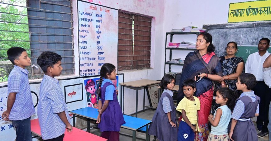 मंत्री श्रीमती लक्ष्मी राजवाड़े ने किया आंगनबाड़ी और स्कूल का औचक निरीक्षण