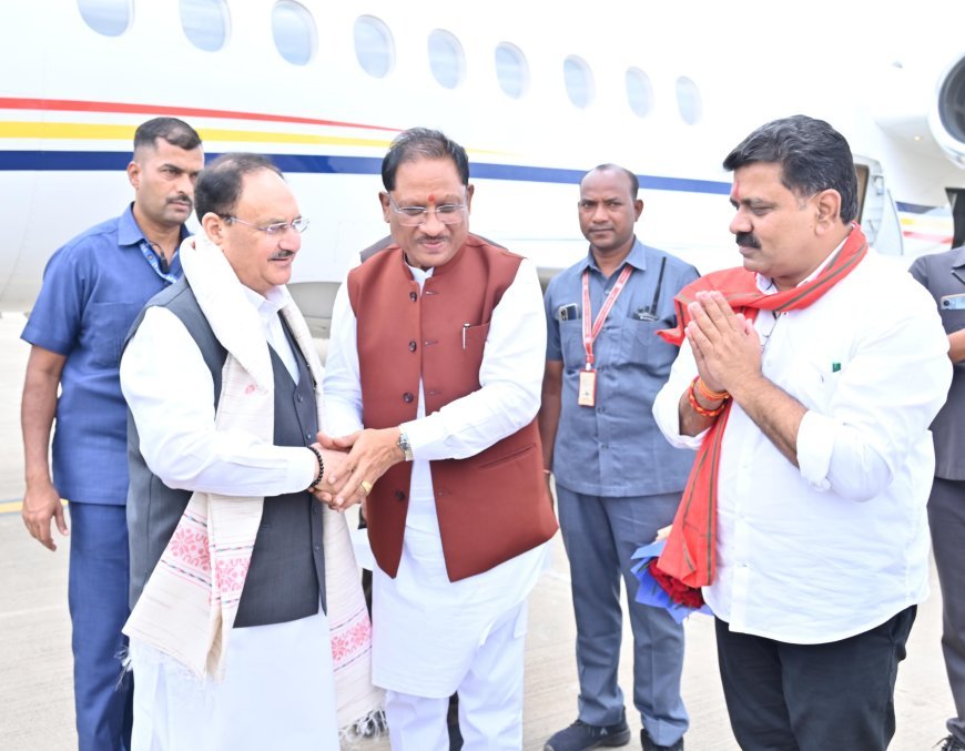 केंद्रीय मंत्री जेपी नड्डा का अम्बिकापुर में भव्य स्वागत, मैनपाट में भाजपा के चिंतन सह प्रशिक्षण शिविर में होंगे शामिल