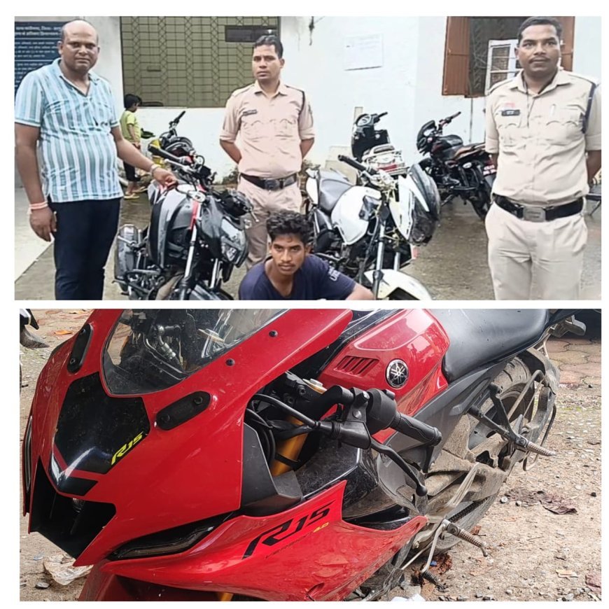 मोटरसाइकिल चोरी का खुलासा, एक बालिग एवं पांच नाबालिग गिरफ्तार
