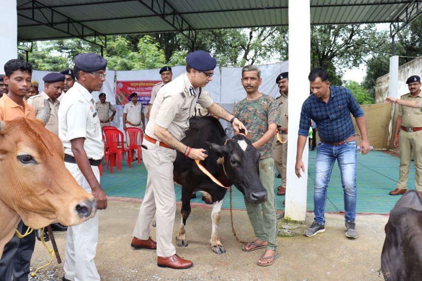 सरगुजा पुलिस की अनूठी पहल: 'रेडियम कॉलर' अभियान से सड़क दुर्घटनाओं पर लगेगी रोक