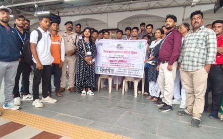 अम्बिकापुर रेलवे स्टेशन पर मानव तस्करी के खिलाफ जागरूकता अभियान