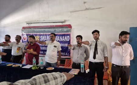 पीएम श्री सेजेस स्कूल रामानुजनगर में पीटीएम: नशा मुक्ति की शपथ के साथ बच्चों के भविष्य पर चर्चा
