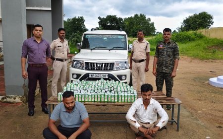 अवैध शराब तस्करी पर बड़ी चोट, 84 लीटर देशी शराब के साथ दो गिरफ्तार, 8 लाख की बोलेरो भी जब्त