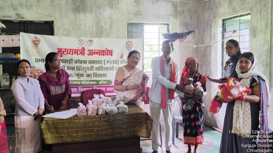 सुपोषित सरगुजा और मुख्यमंत्री अन्नकोष योजना का आगाज: 9500 बच्चों और 459 पहाड़ी कोरवा महिलाओं को मिलेगा पोषण का तोहफा