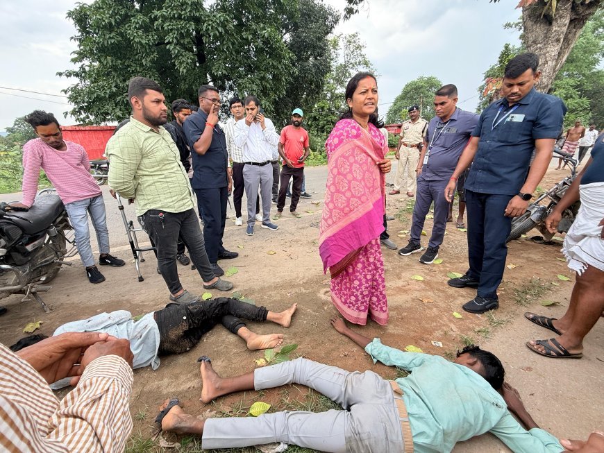 मंत्री श्रीमती लक्ष्मी राजवाड़े की मानवीयता: दुर्घटना पीड़ित को बचाने रुका काफिला, अपने वाहन से पहुंचाया अस्पताल