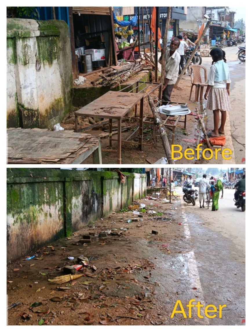 अतिक्रमण पर चला प्रशासन का बुलडोजर, स्वच्छता अभियान ने बदली चौक की सूरत