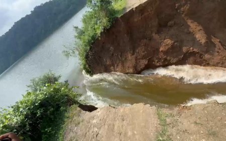 गेरसा जलाशय का बांध अचानक धंसा:करीब 30 एकड़ फसल डूबने की कगार पर, किसान बेहाल, प्रशासन अलर्ट
