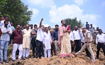 मंत्री श्रीमती लक्ष्मी राजवाड़े ने गोबरी नाले पर रपटे का लिया जायजा: ग्रामीणों को मिलेगी बड़ी राहत, अधिकारियों पर शीघ्र पूरा करने का निर्देश