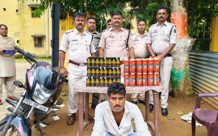 शराब तस्करी का भंडाफोड़, 20 लीटर अवैध अंग्रेजी शराब के साथ युवक गिरफ्तार