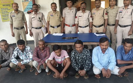 मोबाइल चोर गिरोह का पर्दाफाश, 7 शातिर चोर धराए, 5 मोबाइल और हथियार जब्त