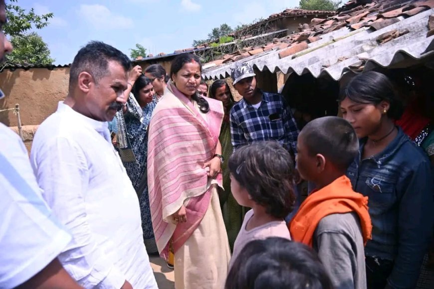 भैयाथान दौरे पर मंत्री श्रीमती लक्ष्मी राजवाड़े ने शोकाकुल परिवारों को लगाया दिलासा, मसिरा ग्रामीणों की 20 साल पुरानी भूमि विवाद सुलझाने का दिया भरोसा