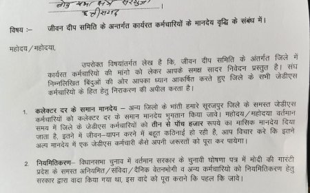 जेडीएस कर्मचारियों ने सांसद को सौंपा ज्ञापन, कलेक्टर दर पर मानदेय और नियमितीकरण की मांग