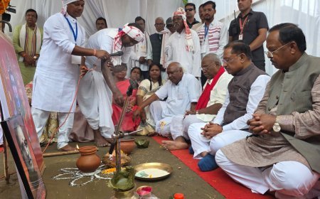 बाबा कार्तिक उरांव जन्म शताब्दी समारोह में सीएम साय ने किया चौक का भूमिपूजन