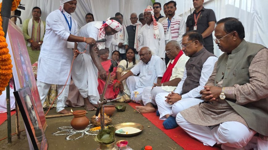 बाबा कार्तिक उरांव जन्म शताब्दी समारोह में सीएम साय ने किया चौक का भूमिपूजन