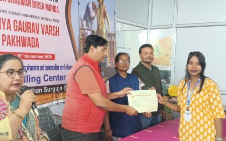 जनजातीय गौरव दिवस पर धरती आबा बिरसा मुंडा को याद किया, कौशल केंद्र में पेंटिंग-रंगोली से गूंजा उत्साह