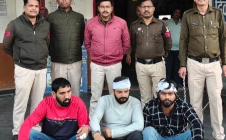 हरियाणा गुंडों का सरगुजा में खौफ: जमीन कब्जे के नाम पर हथियारबंद धमकी, तीनों आरोपी धराए