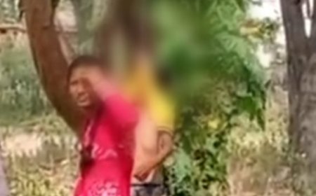 शिक्षा के मंदिर में क्रूरता की हद: टी-शर्ट से उल्टा लटकाकर पेड़ पर सजा, वीडियो वायरल- अभिभावक में आक्रोश