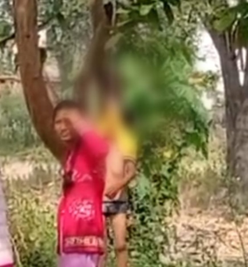 शिक्षा के मंदिर में क्रूरता की हद: टी-शर्ट से उल्टा लटकाकर पेड़ पर सजा, वीडियो वायरल- अभिभावक में आक्रोश