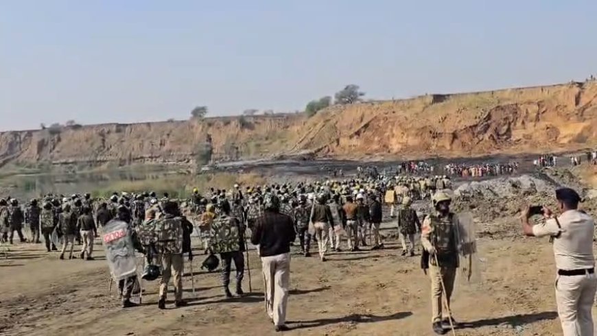 एसईसीएल अमेरा खदान भूमि अधिग्रहण मामला,ग्रामीणों से  प्रशासन एवं पुलिस प्रशासन ने शांति व्यवस्था बनाए रखने की अपील