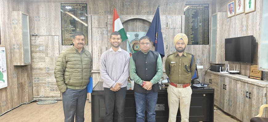 एनडीए प्रशिक्षण पूर्ण कर लौटे कृतश मिश्रा, एसएसपी–एएसपी ने दी बधाई, उज्ज्वल भविष्य का दिया मंत्र