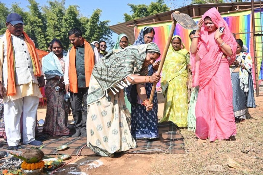 सड़क से समृद्धि की राह: मंत्री लक्ष्मी राजवाड़े ने दो महत्वपूर्ण सड़क निर्माण कार्यों का किया भूमिपूजन
