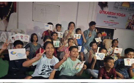पट्टी बंधी आंखों ने खोली भीतर की दृष्टि… विश्रामपुर में ‘आर्ट ऑफ लिविंग’ के प्रज्ञा योग ने बच्चों में जगाई अद्भुत चेतना