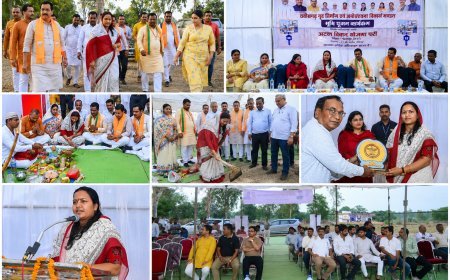 जिले की प्रथम आवासीय कॉलोनी 'अटल विहार योजना' का ग्राम पर्री में  भूमिपूजन:अब सपनों को भी मिलेगा अपना स्थायी पता…