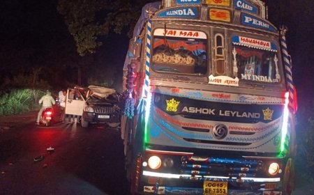 खोपा धाम से दर्शन कर लौट रहे श्रद्धालुओं की बोलेरो ट्रक से टकराई, एक की मौत, पांच घायल