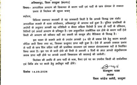 आपराधिक मामले में एफआईआर के बाद कांग्रेस का बड़ा फैसला, ज्ञान तिवारी निलंबित